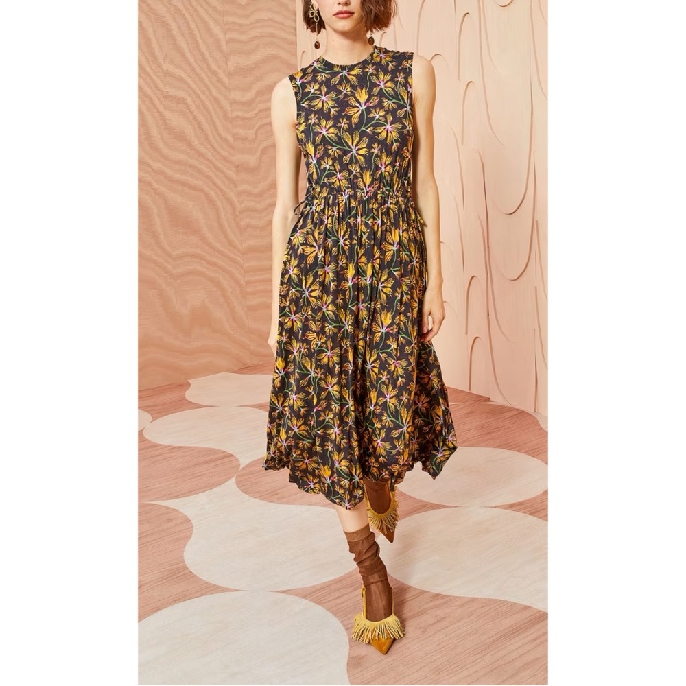 NWOT Ulla Johnson Midi Floral Sleeveless Clea Dress
